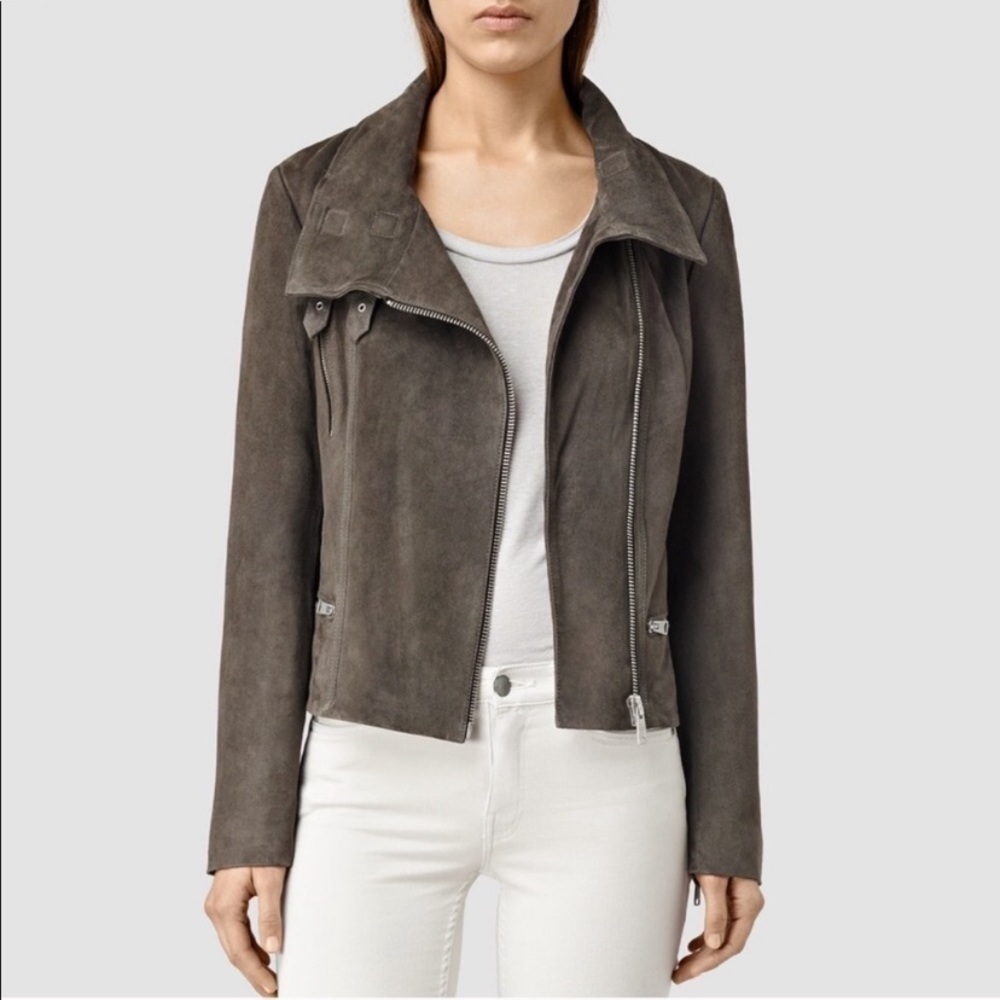 AllSaints Women's Suede Bales Biker Jacket